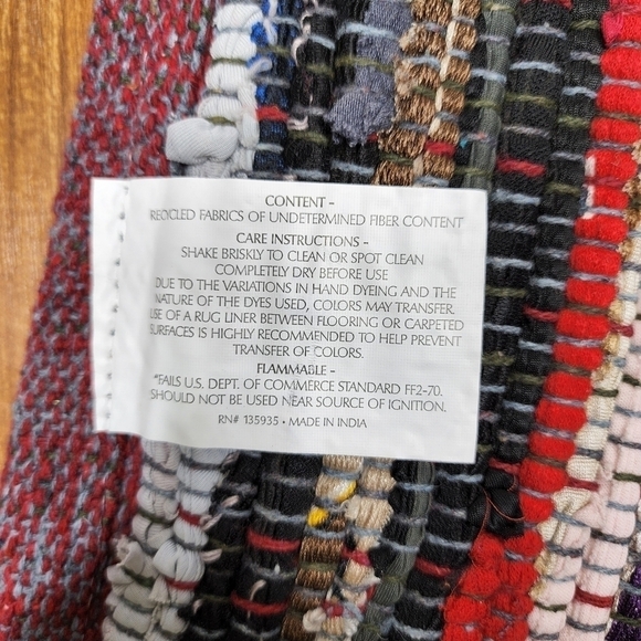 HOME ESSENTIALS MULTI-COLOR RAG RUG - Picture 4 of 5